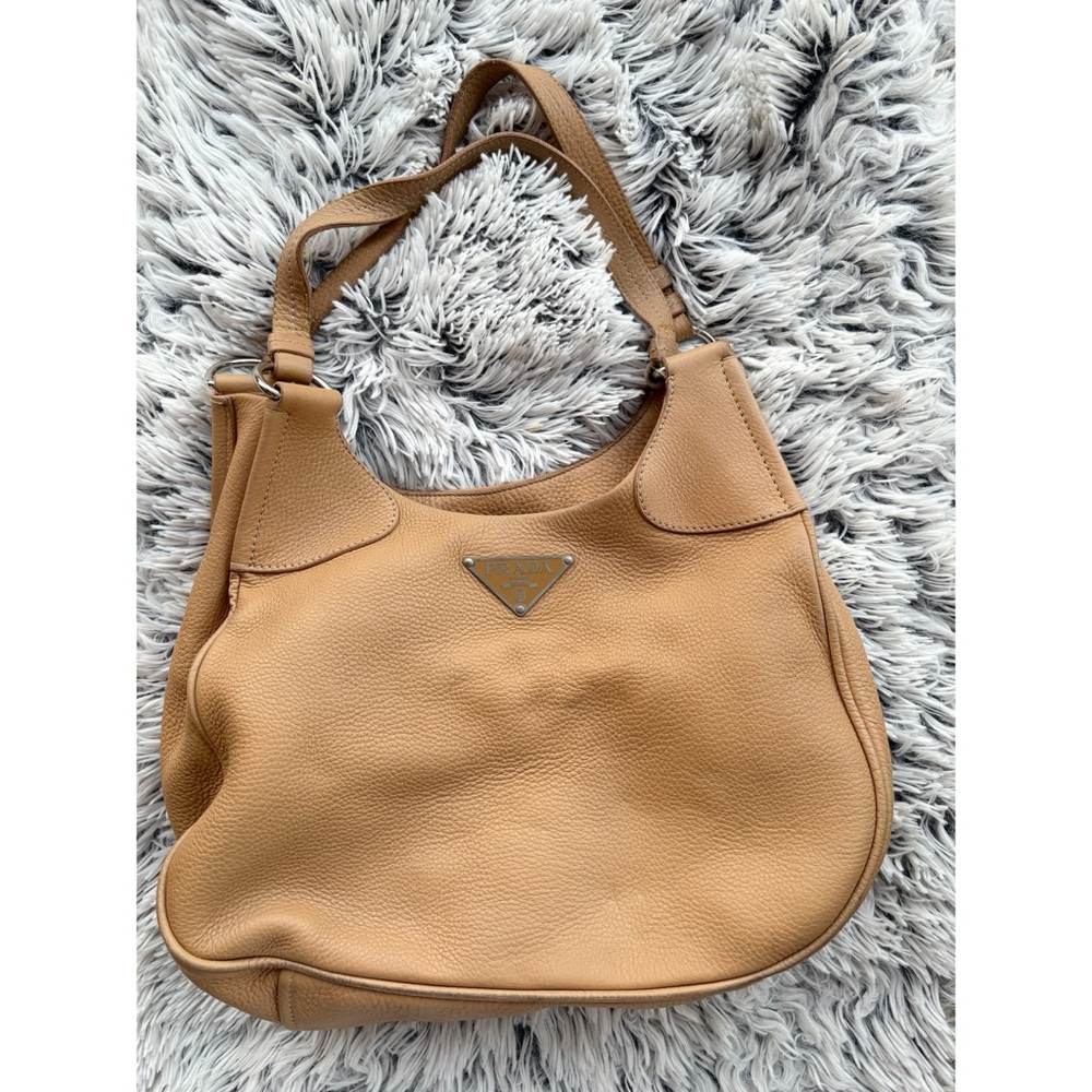Prada Tan Leather Hobo Bag